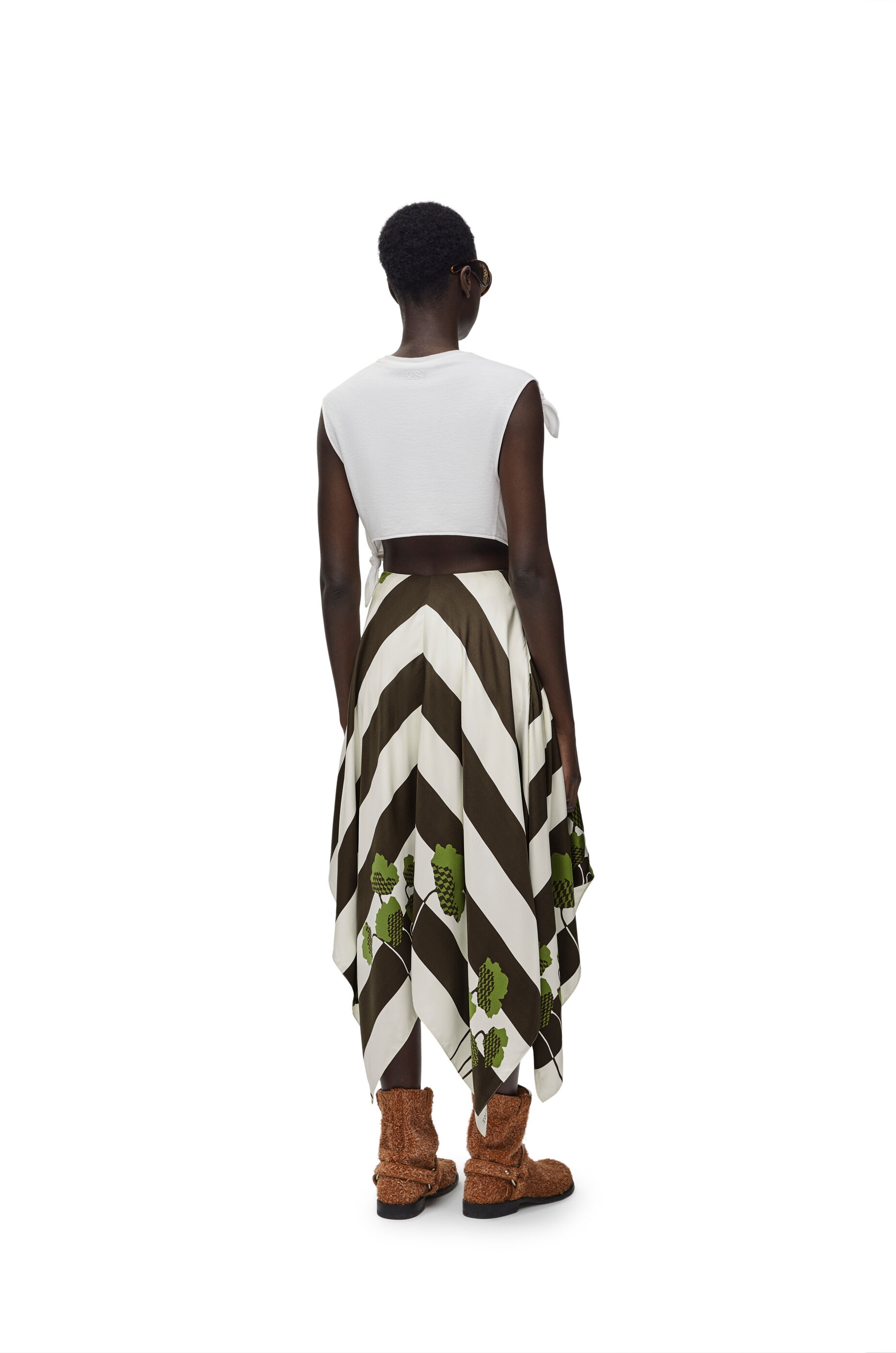 Asymmetric skirt in silk - 3