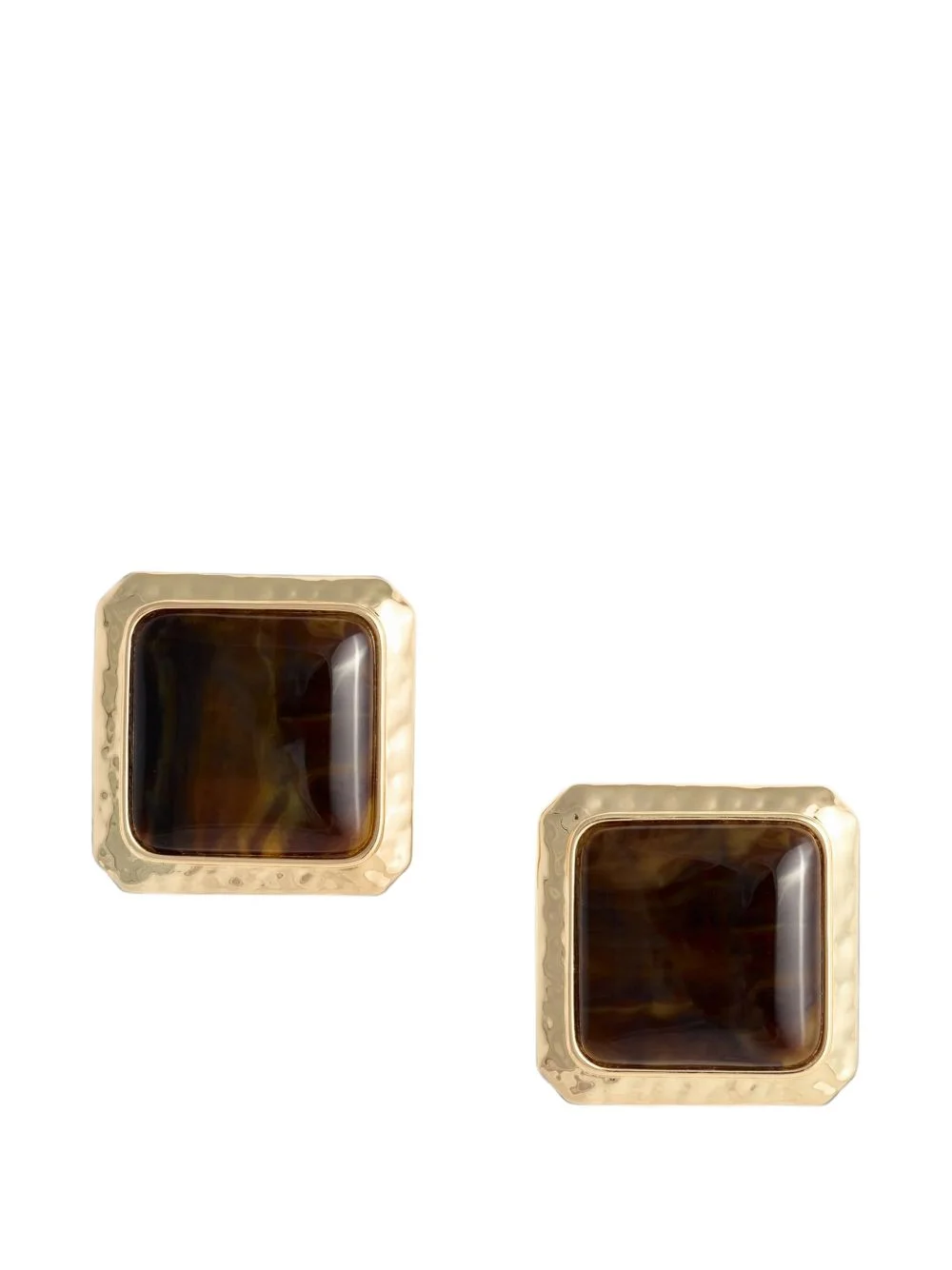 hammered-effect square earrings - 1