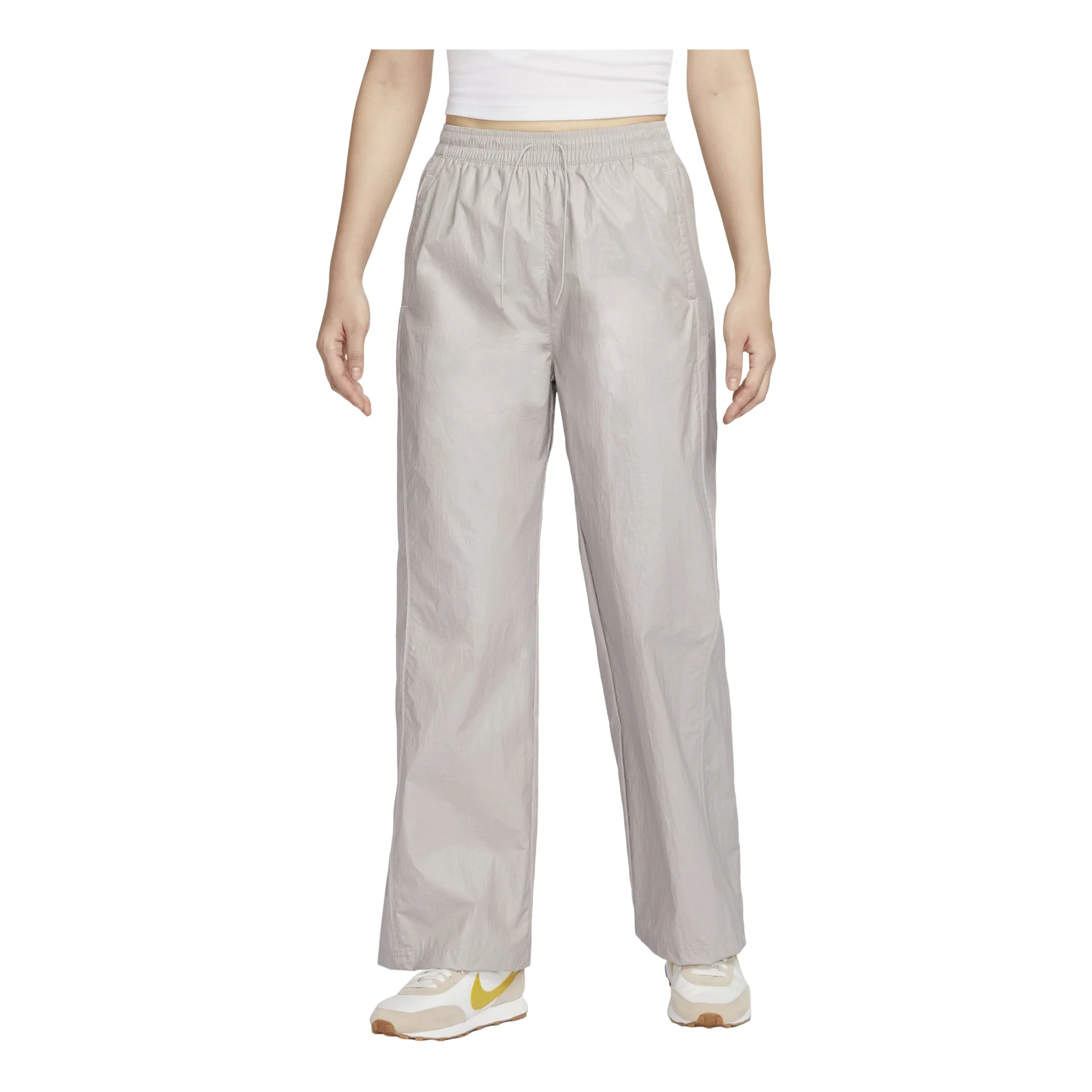 (WMNS) Nike Woven High-Waisted Open-Hem Pants 'Light Iron Ore' HM9765-014 - 1