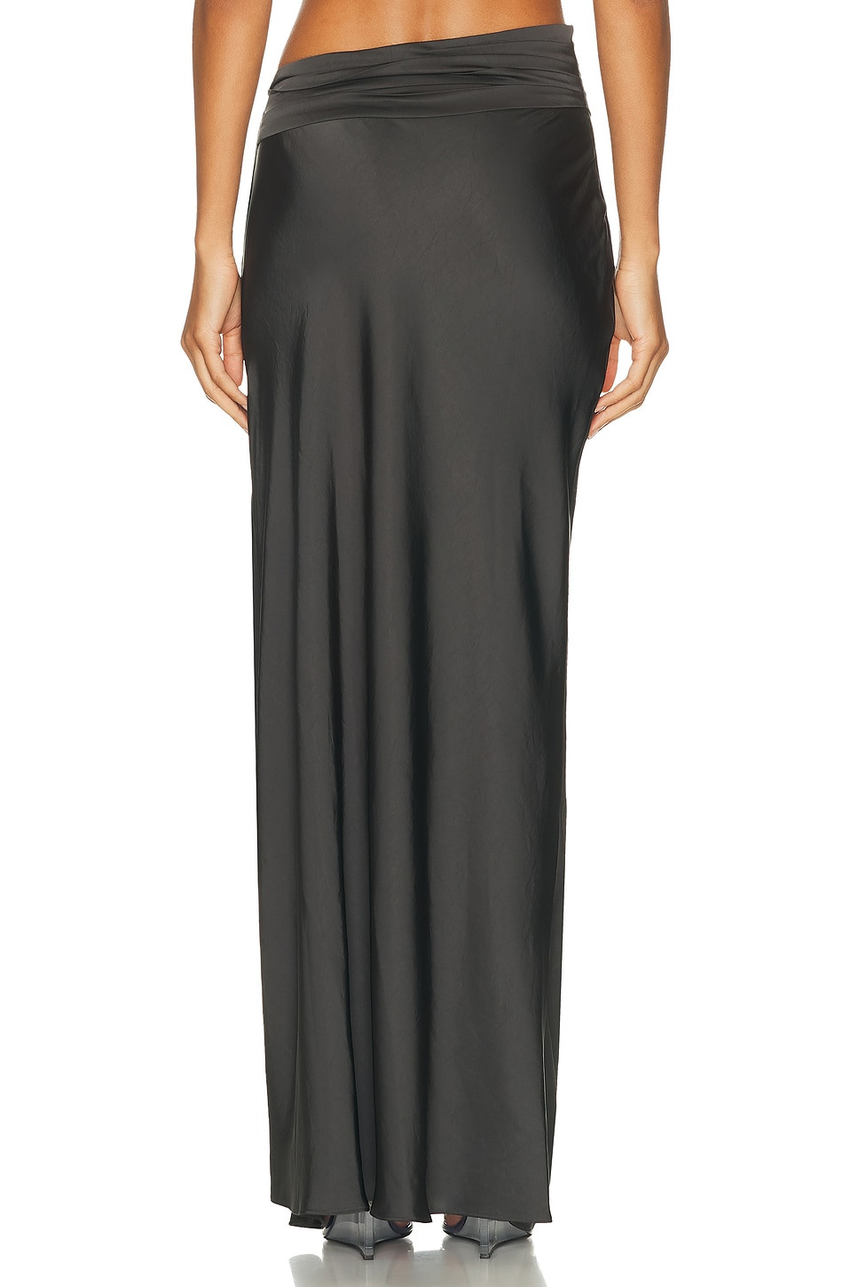 Lightweight Satin Asymmetric Skirt - 4