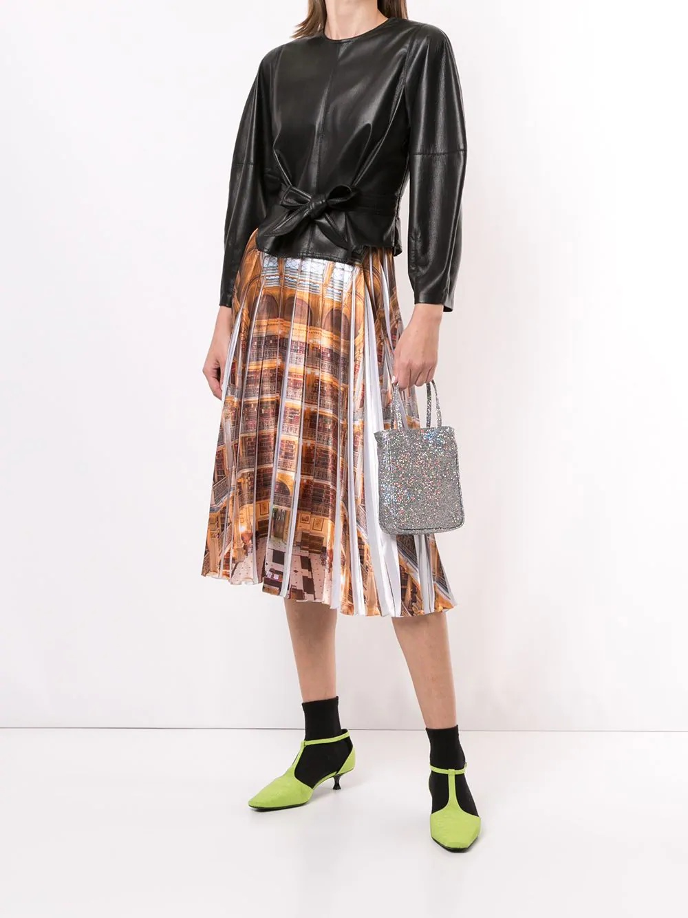 library print pleated skirt - 2