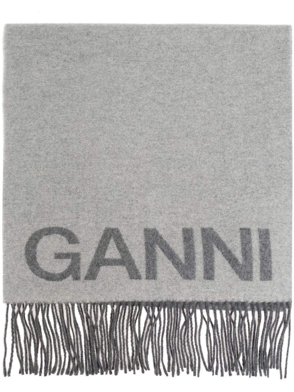 logo fringe-detailing scarf - 1