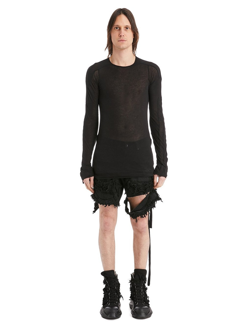 Black Cut-Off Denim Shorts 9