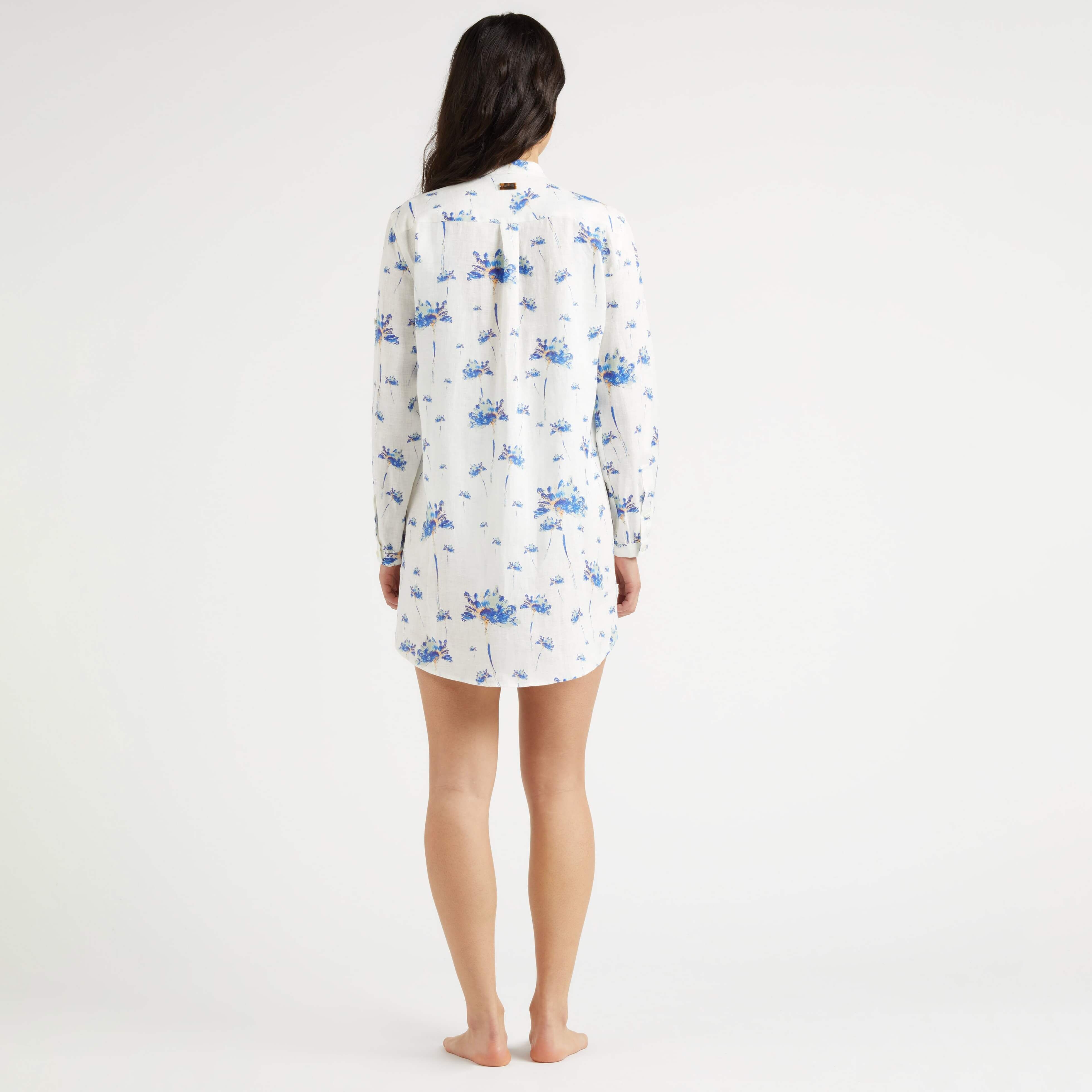 Women Linen Shirt Dress Herbier - 4