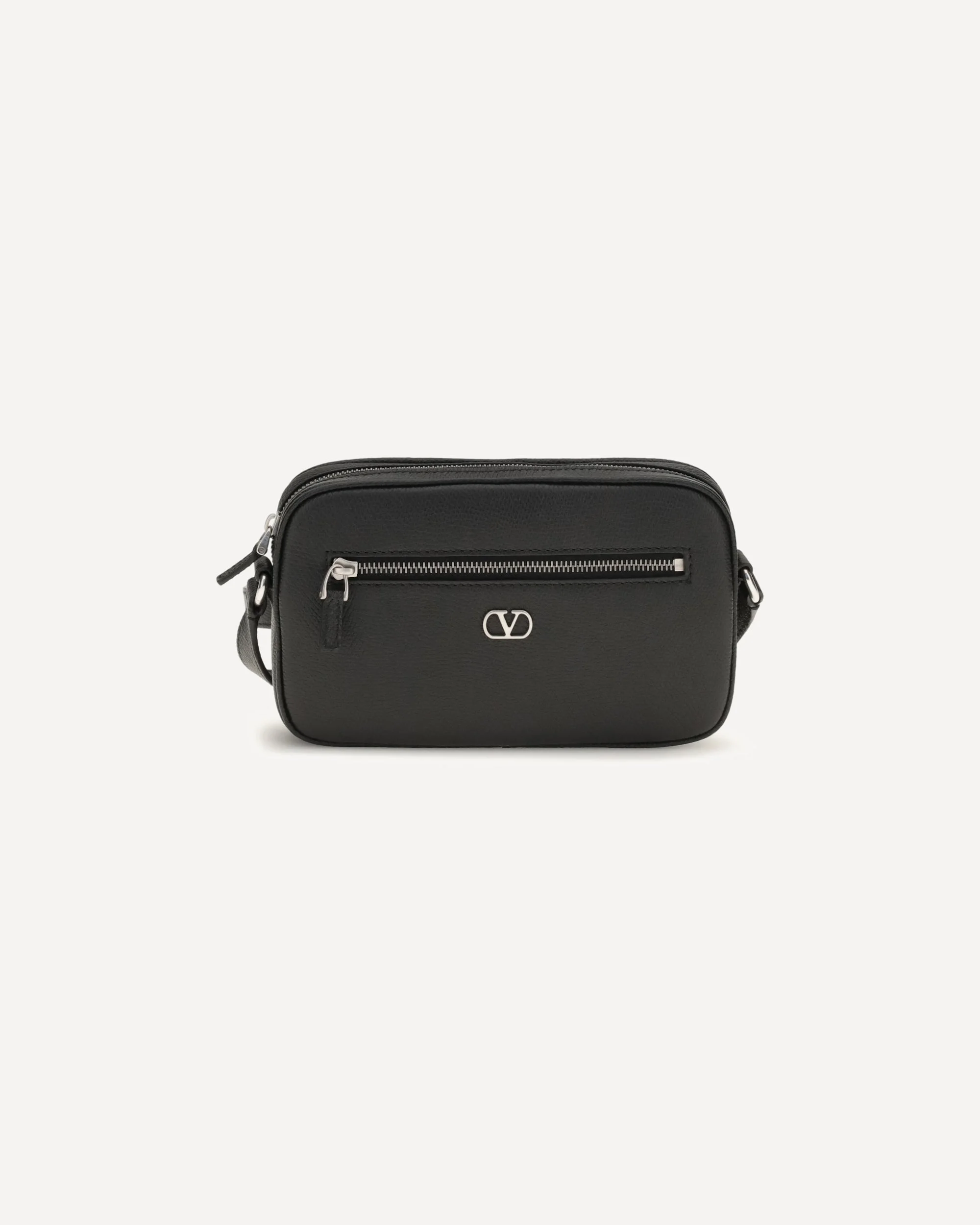 Grained leather Crossbody Bag with zip - 1