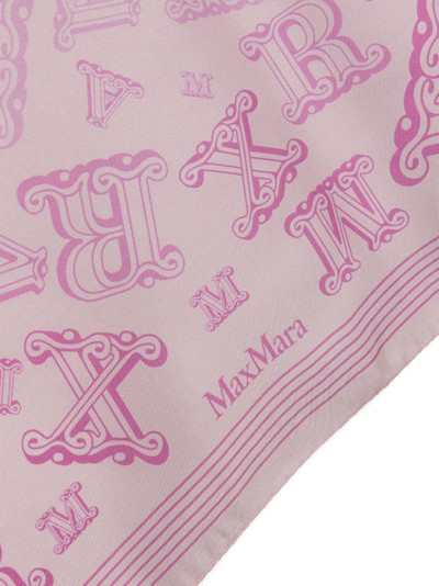 Max Mara lettering-print silk scarf outlook