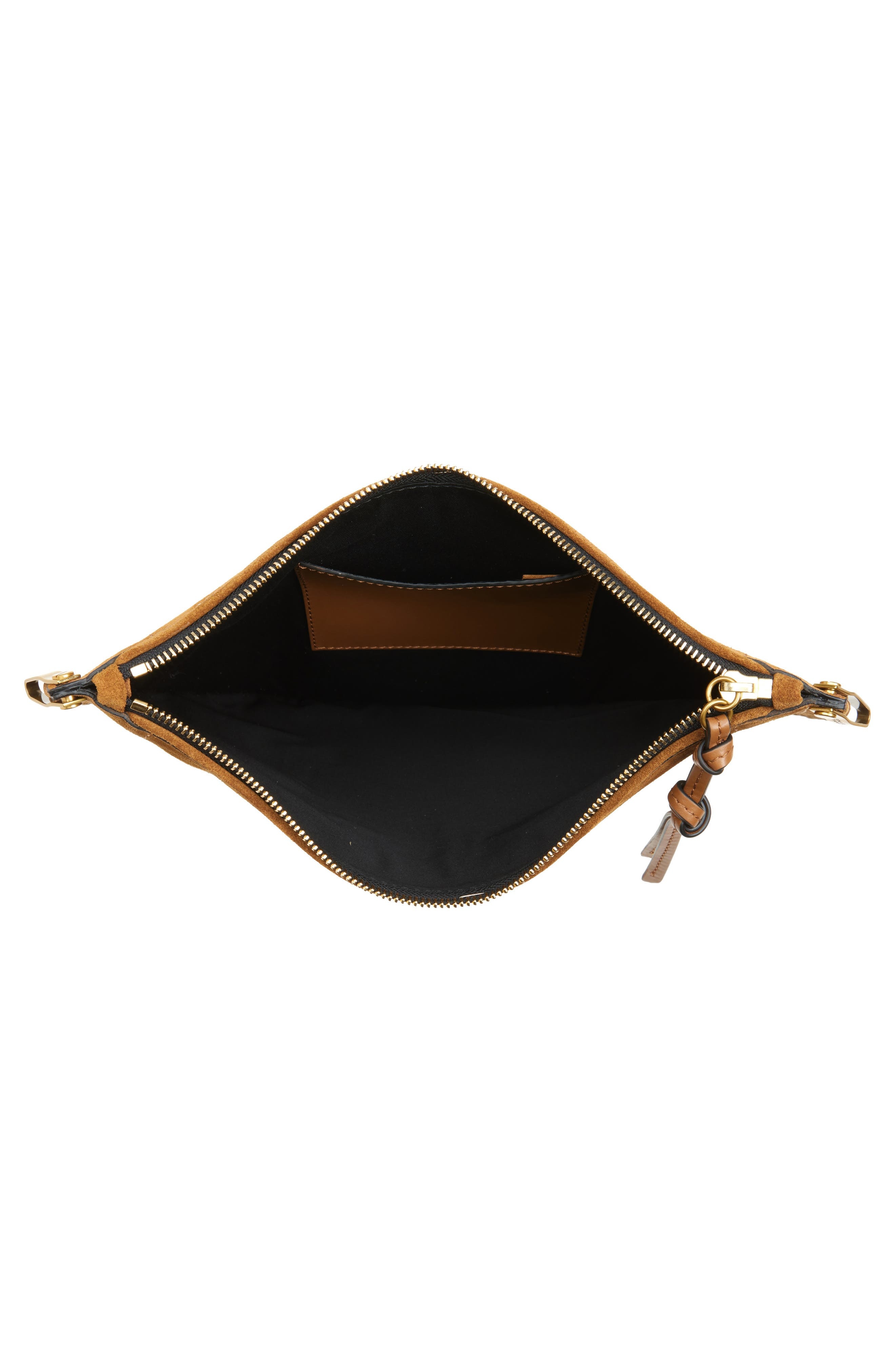 Isabel Marant Oskan Whipstitch Soft Suede Shoulder Bag in Cognac at Nordstrom - 6