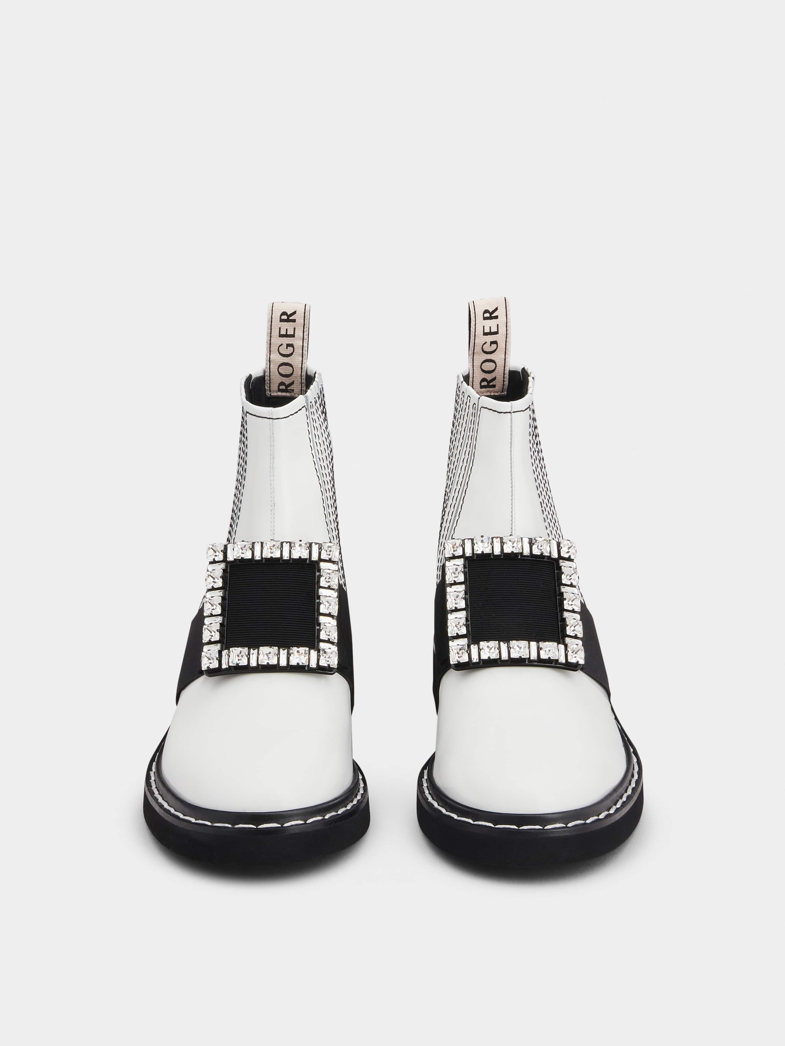 Viv' Rangers Stitch Strass Buckle Booties in Leather - 7