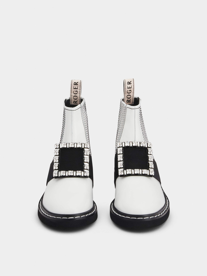 Viv' Rangers Stitch Strass Buckle Booties in Leather 7