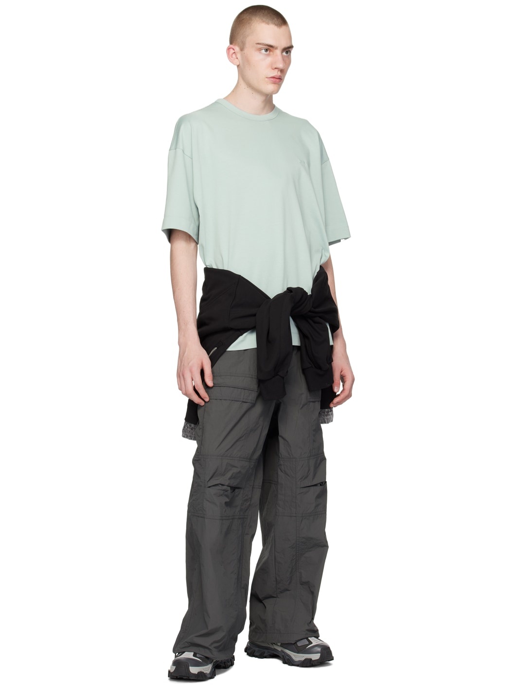 Gray Layered Cargo Pants - 4