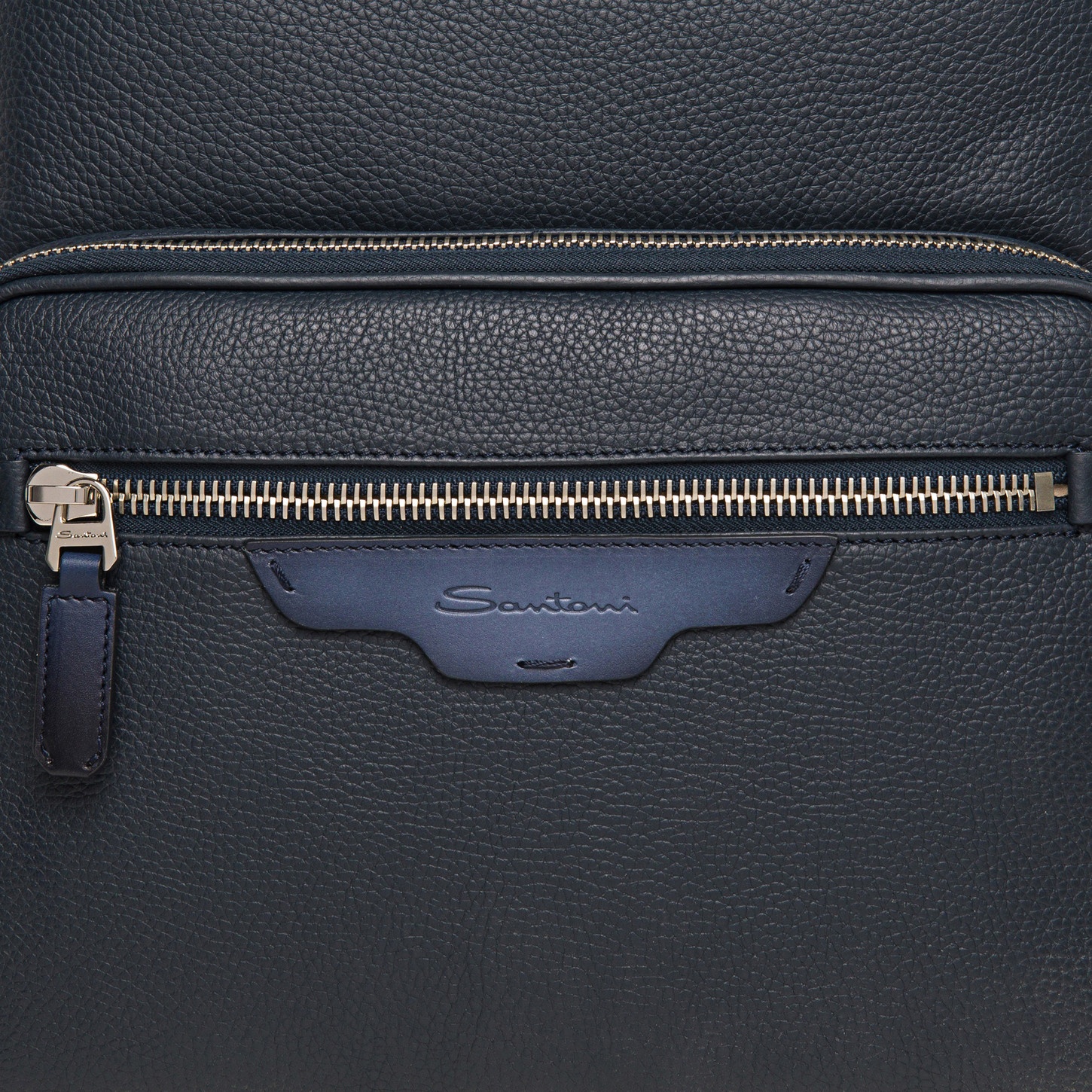 Blue tumbled leather backpack - 6