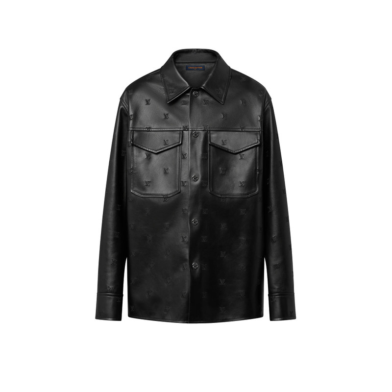 Embroidered Leather Signature Overshirt - 1