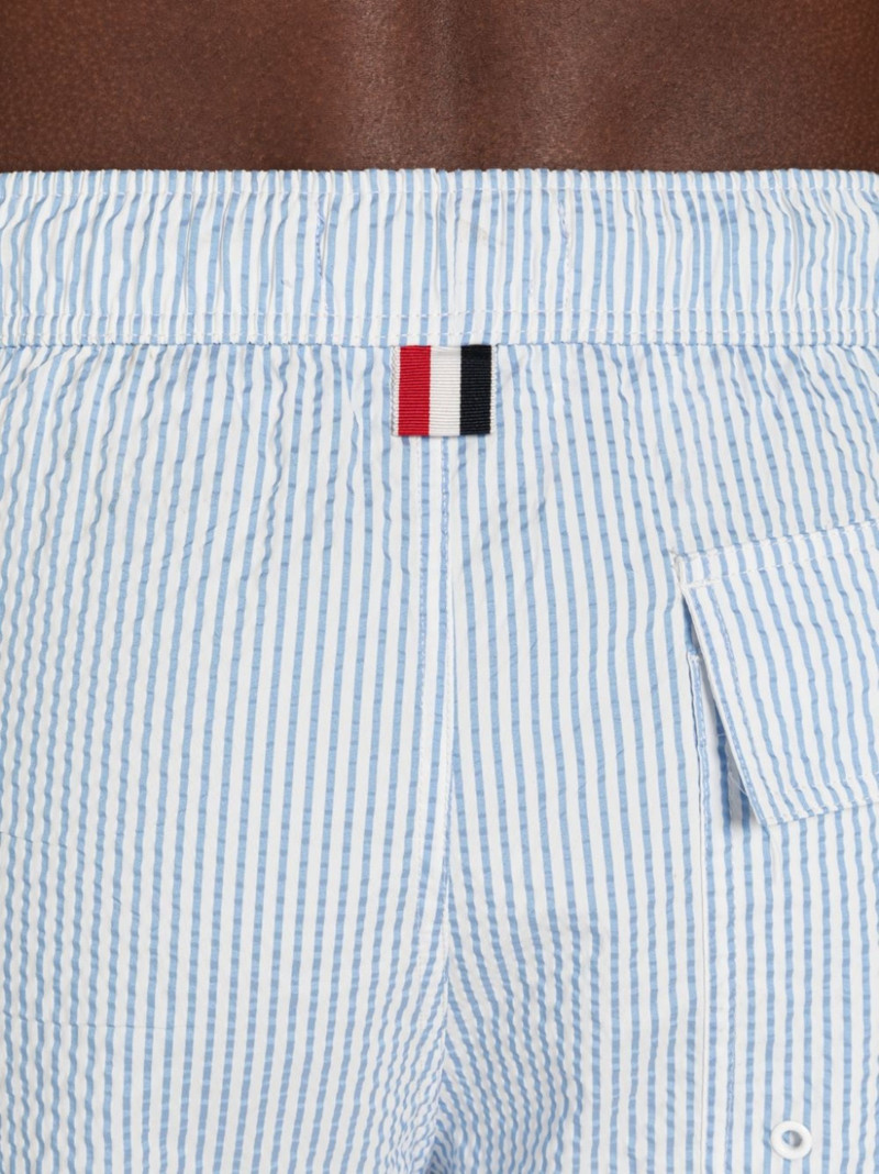 seersucker logo-patch swim shorts 6