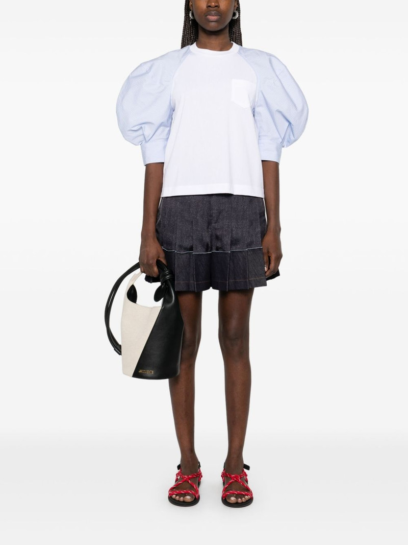 sacai cotton poplin-detailed T-shirt outlook