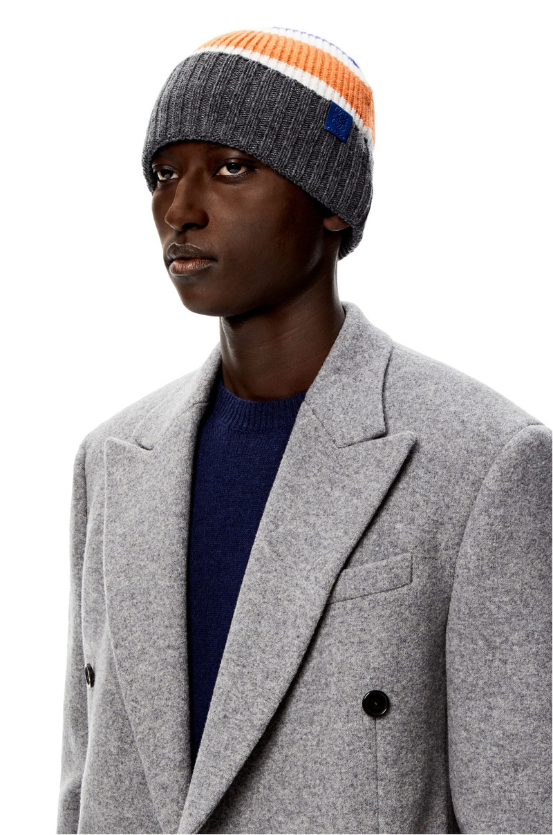 Loewe Stripe beanie hat in wool outlook