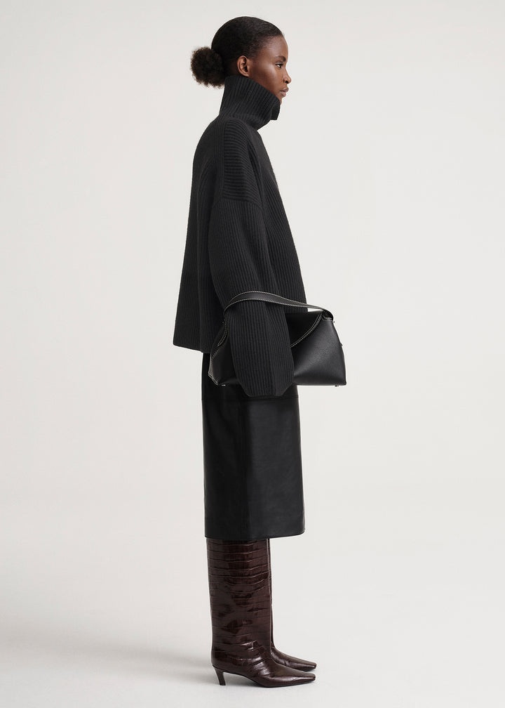 Wool-blend rib knit black - 4