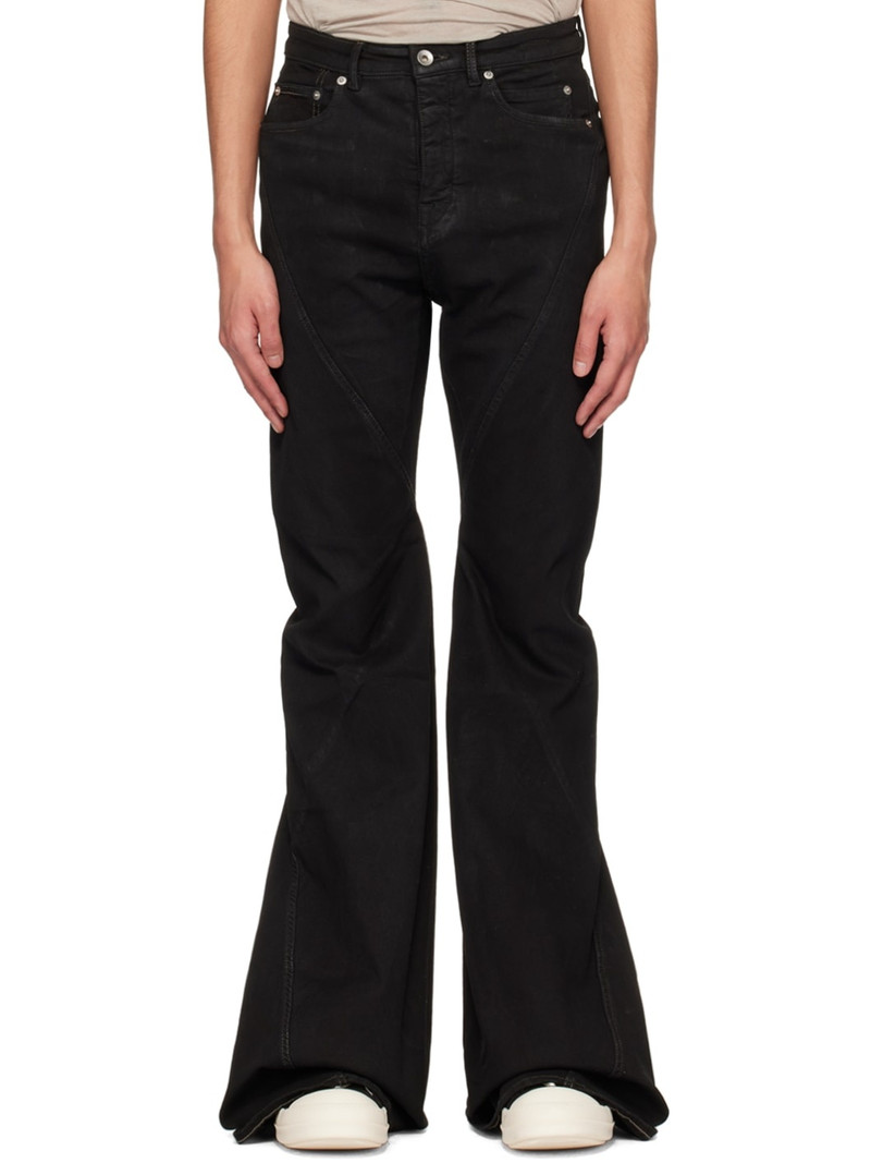 Black Bias Bootcut Jeans 1