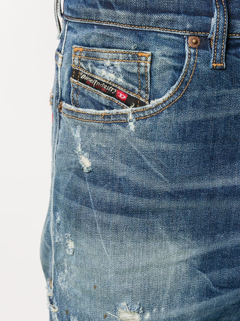 faded straight leg jeans - 5