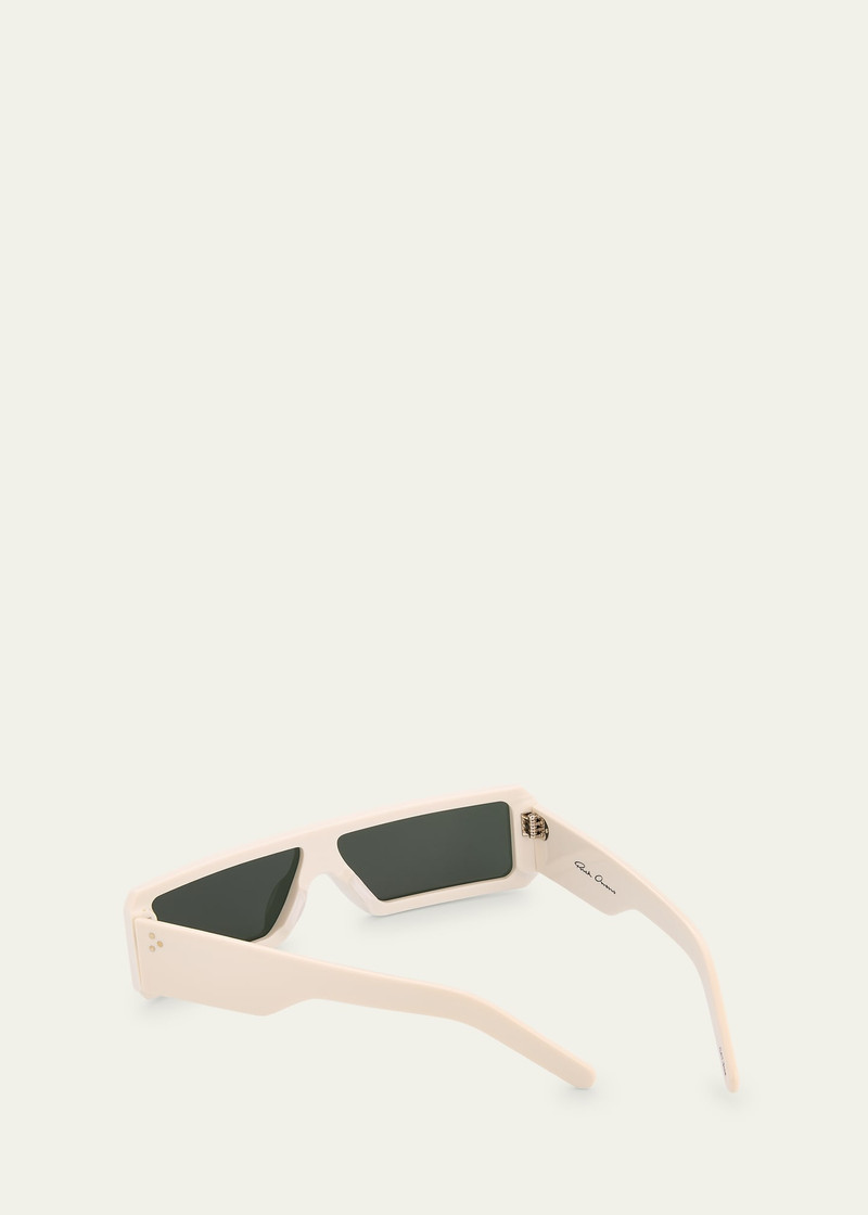 Rick Owens Men's Fog Acetate Rectangle Sunglasses outlook