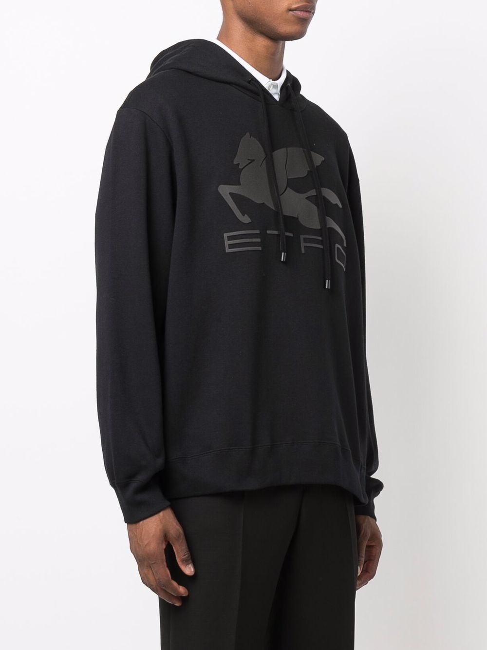 logo-print drawstring hoodie - 3