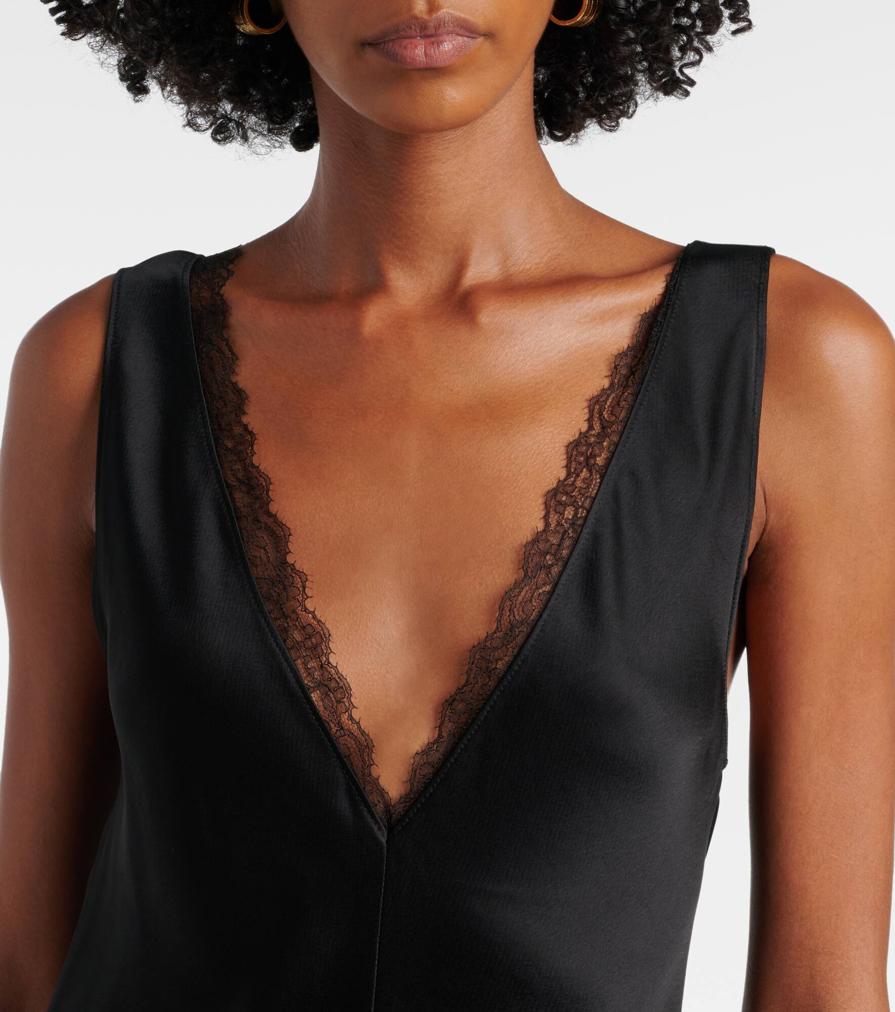 Barb lace-trimmed satin minidress - 4
