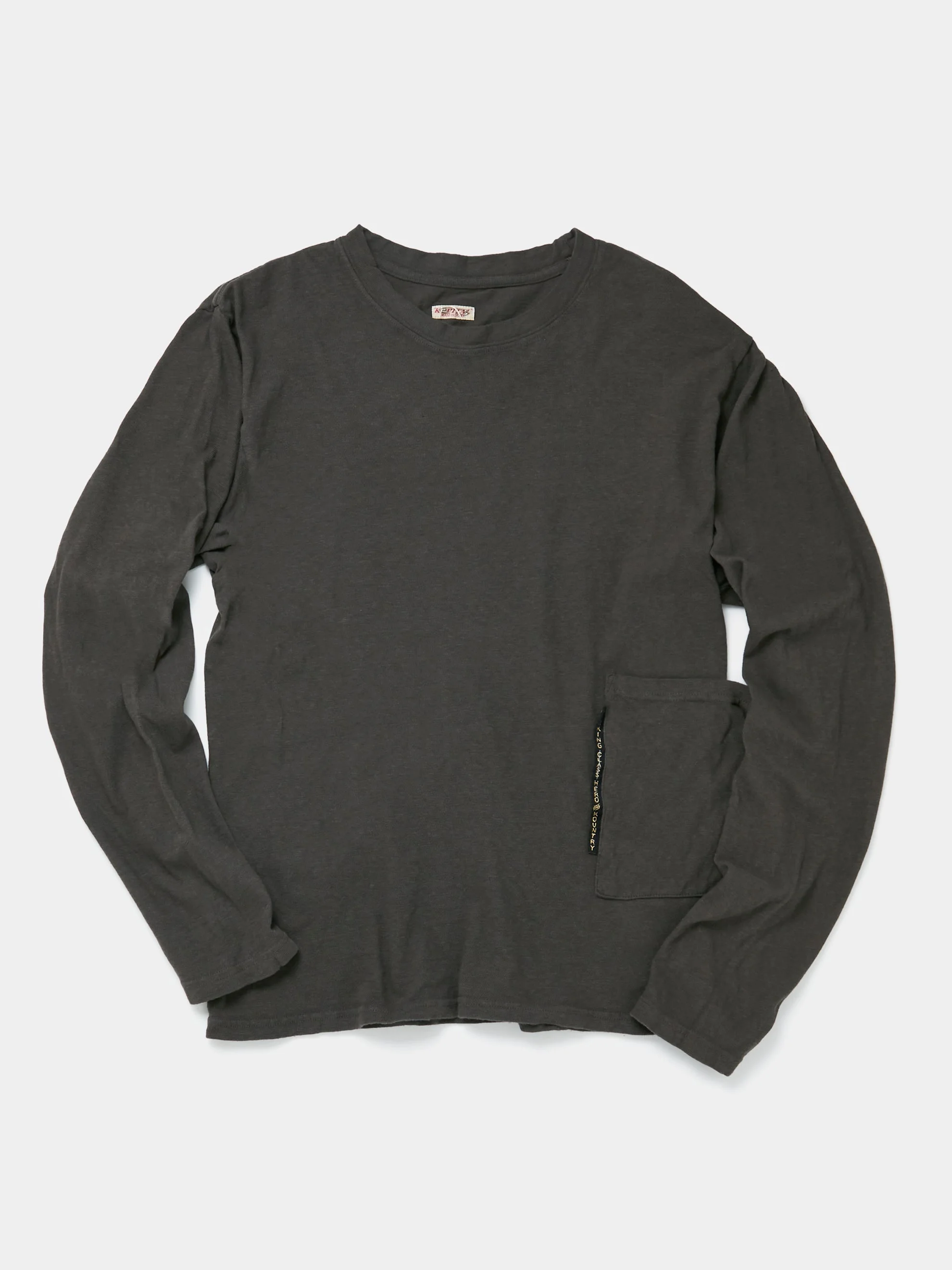 GAUZE BISCUIT L/S TEE (INK BLACK) - 1