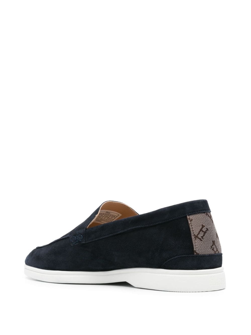 monogram-heel suede loafers - 3