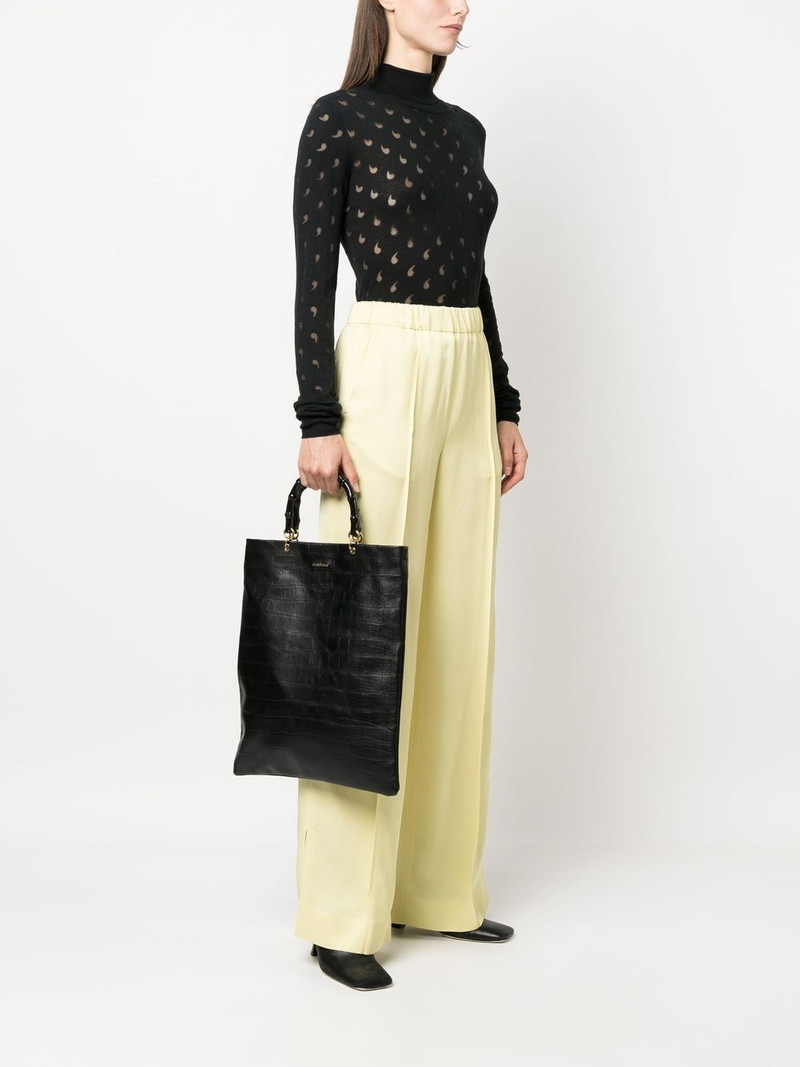 Jil Sander crocodile-effect leather tote outlook