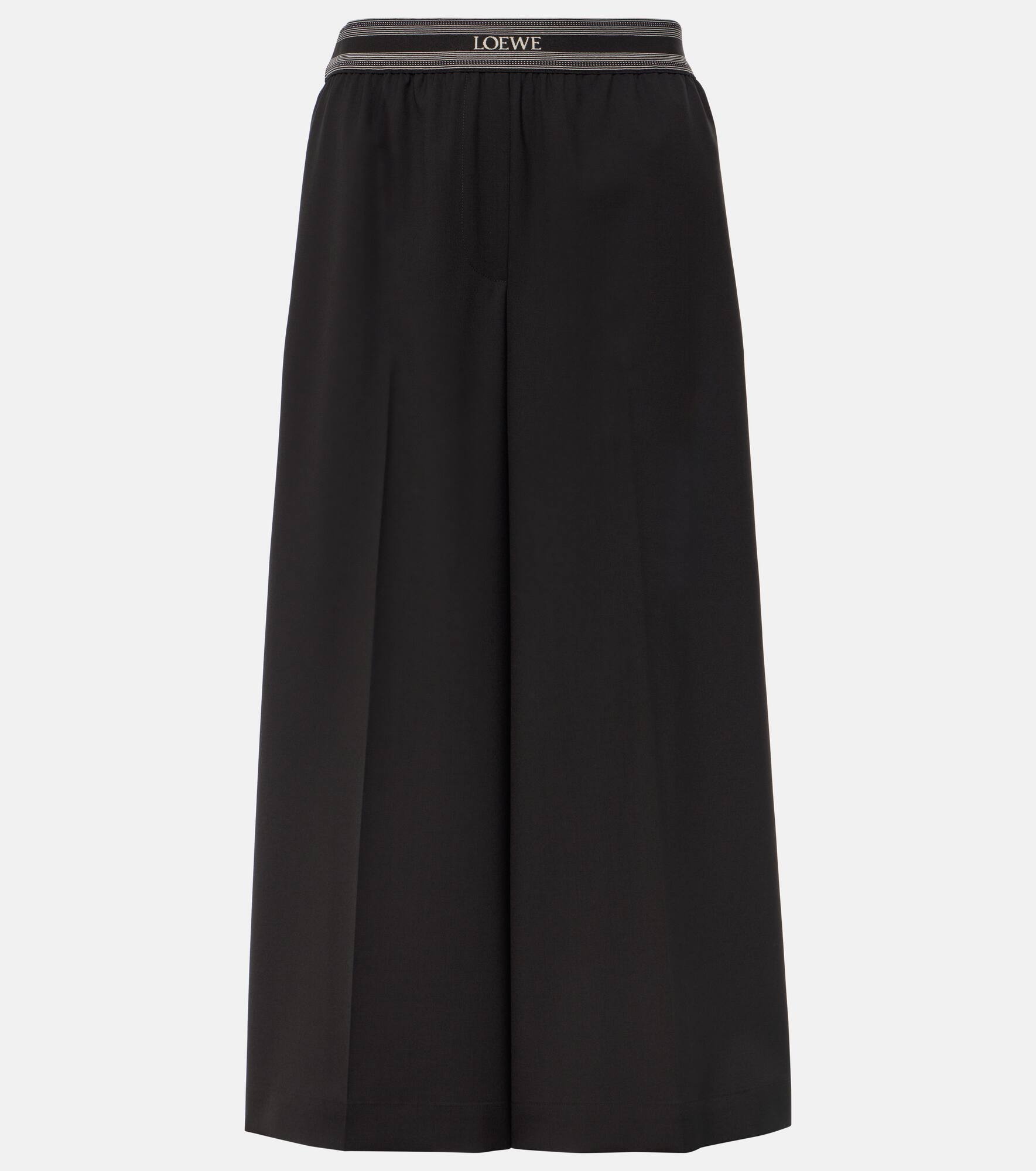 Cropped wool wide-leg pants - 1