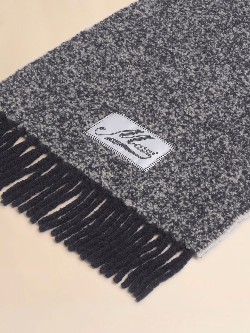GRAY BOUCLÉ ALPACA SCARF - 3
