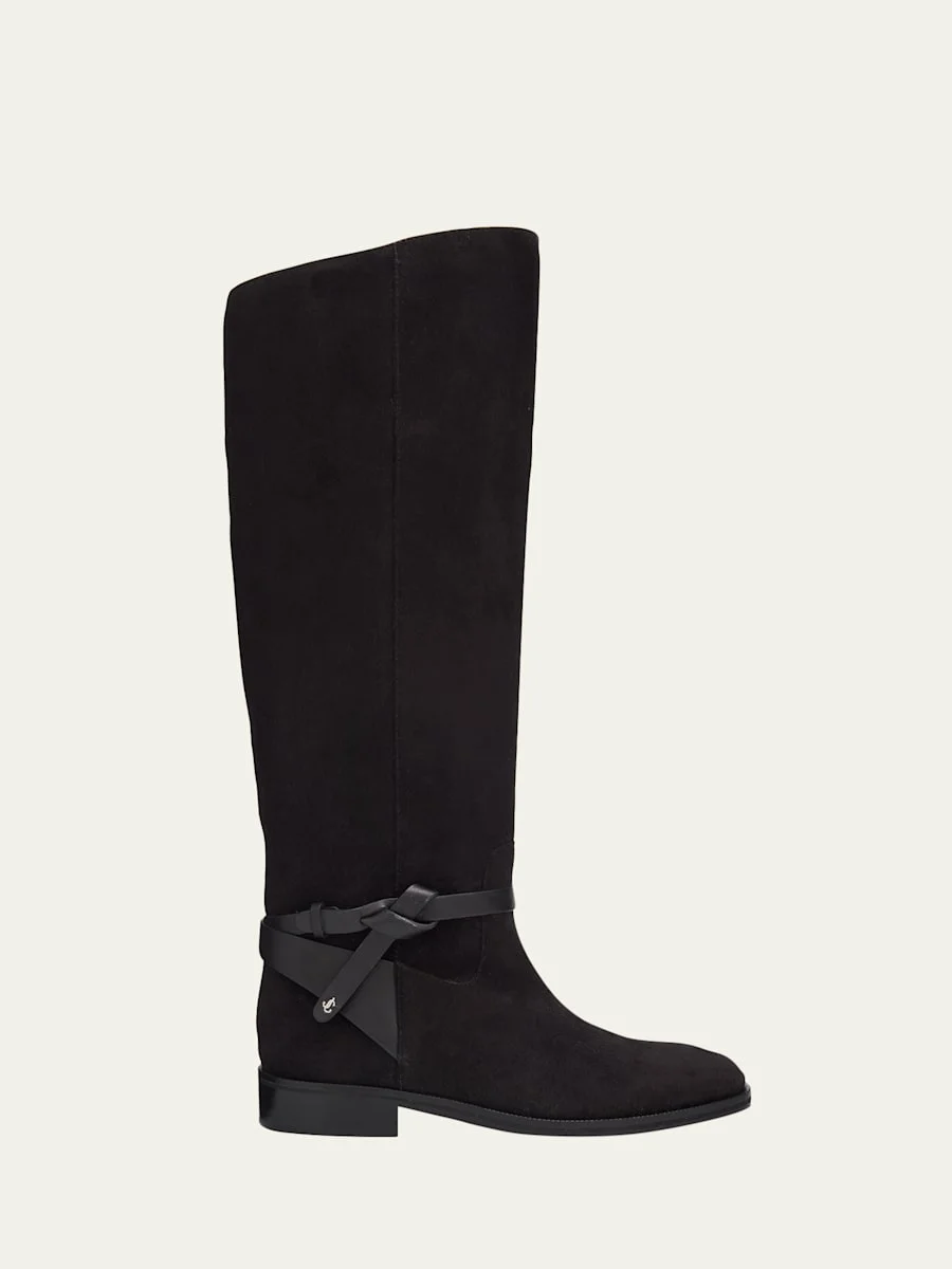 Lawton Flat Suede Knee-High Boots - 1