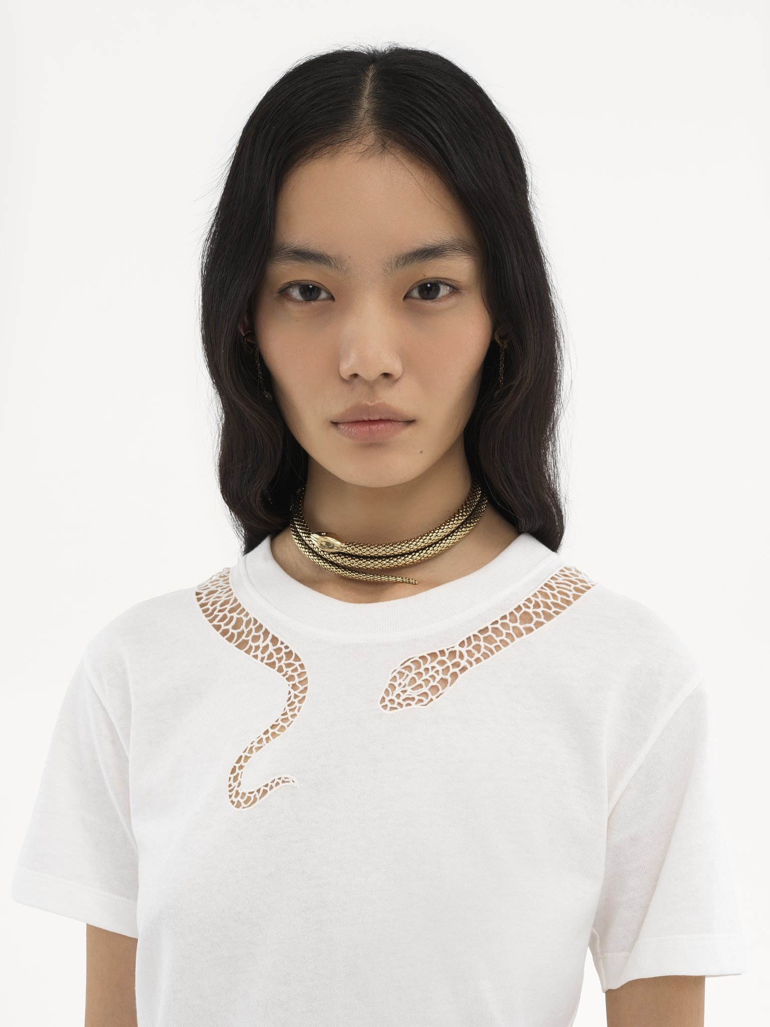 GUIPURE T-SHIRT IN COTTON JERSEY - 6