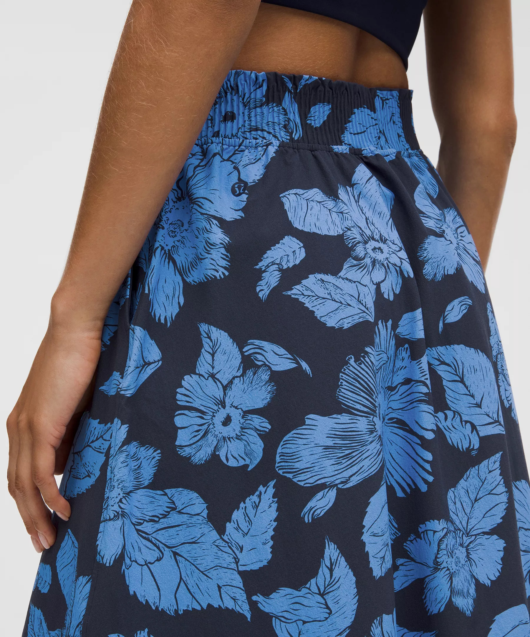 Stretch Woven Ruffle-Waist Midi Skirt - 5