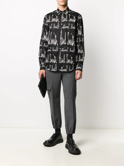 Paul Smith logo print button-up shirt outlook