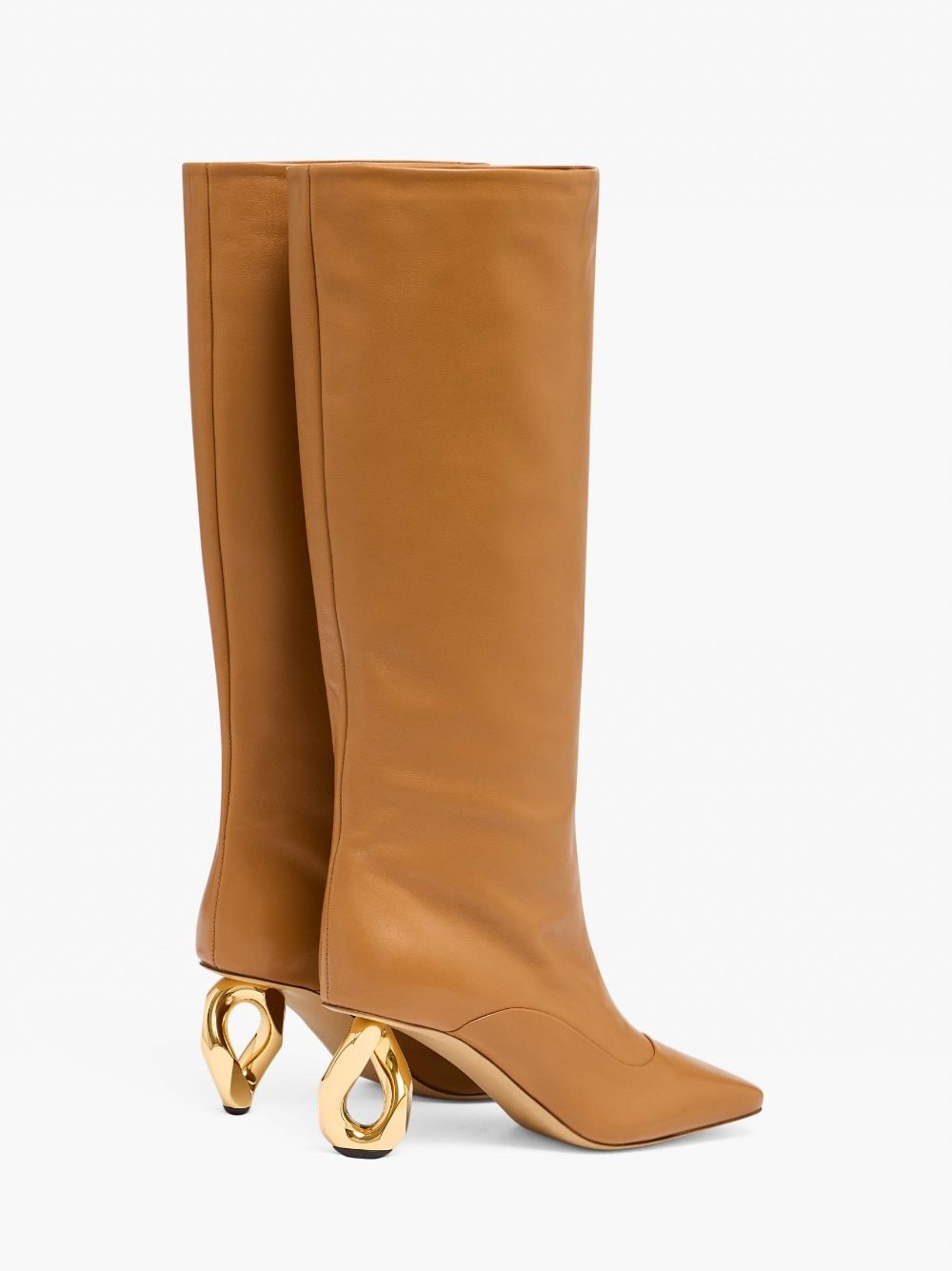 CHAIN HEEL HIGH BOOTS - 3