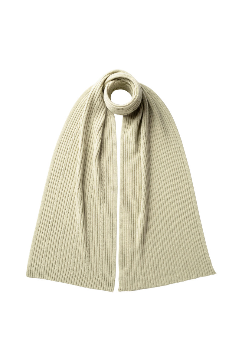 Cable & Rib Cashmere Scarf 1