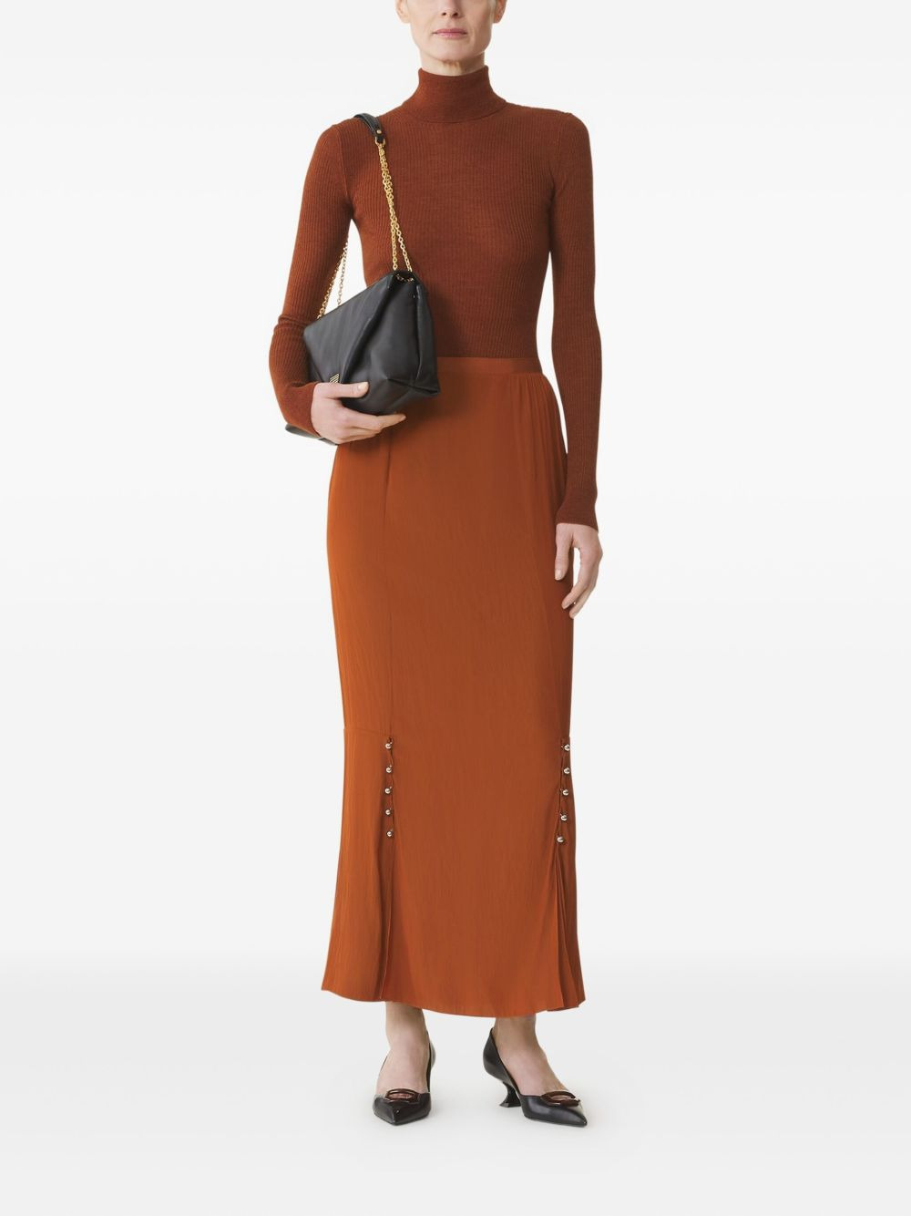pleated button-detail skirt - 2