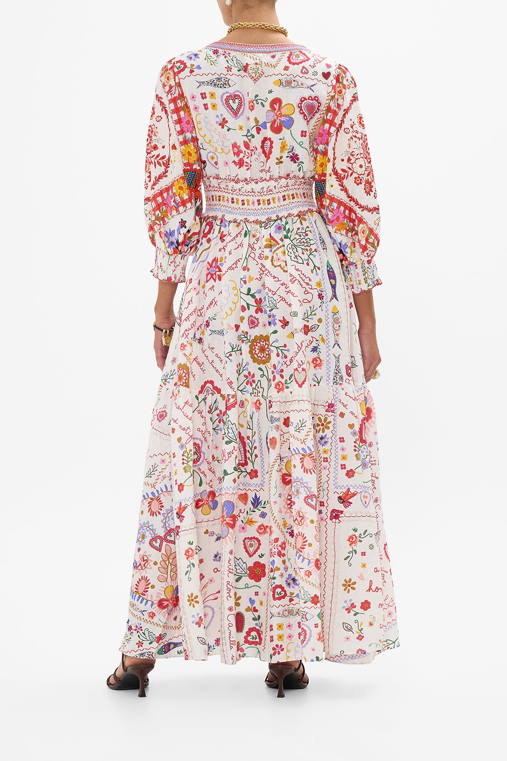 SHIRRED WAISTBAND LONG DRESS - 3