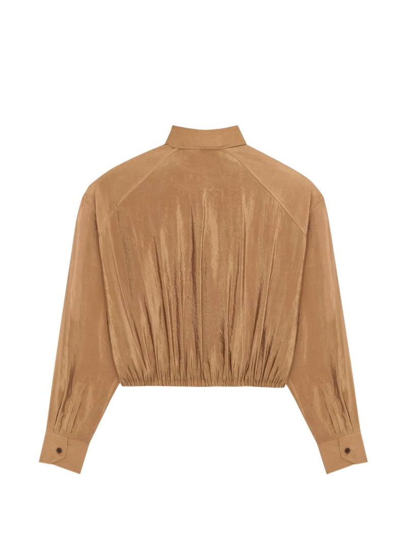 SAINT LAURENT Lavallière tie-neck buttoned blouse outlook