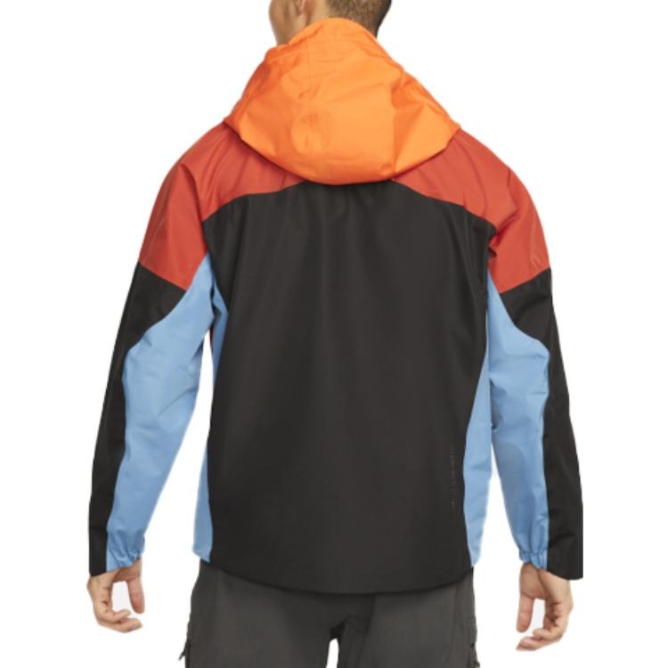 Nike Contrasting Colors Casual waterproof Hooded Jacket Orange DB3560-817 - 5