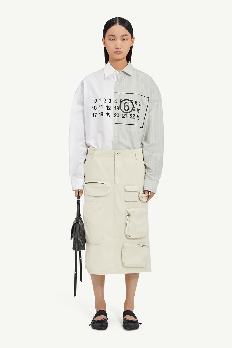 MM6 Maison Margiela Cotton Gabardine Midi Skirt outlook