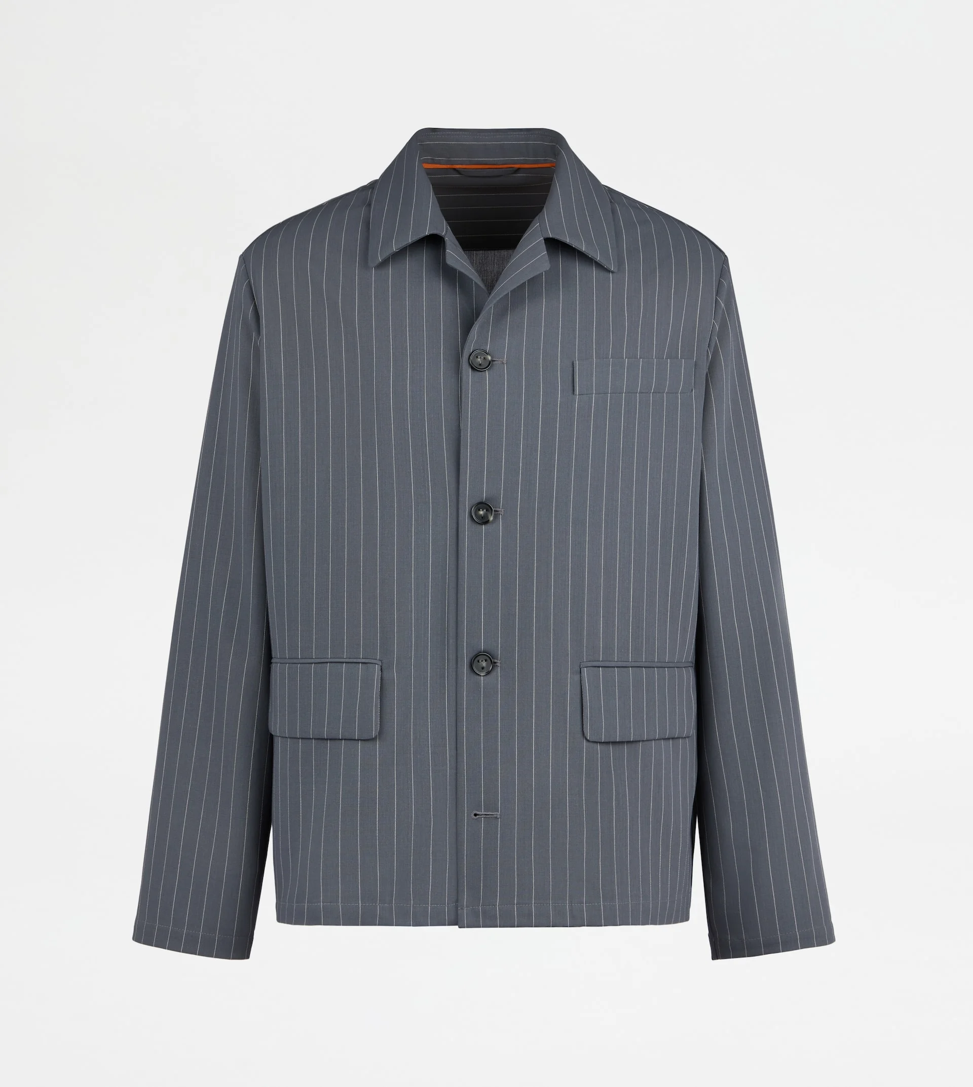 OVERSHIRT IN PINSTRIPE WOOL - GREY - 1