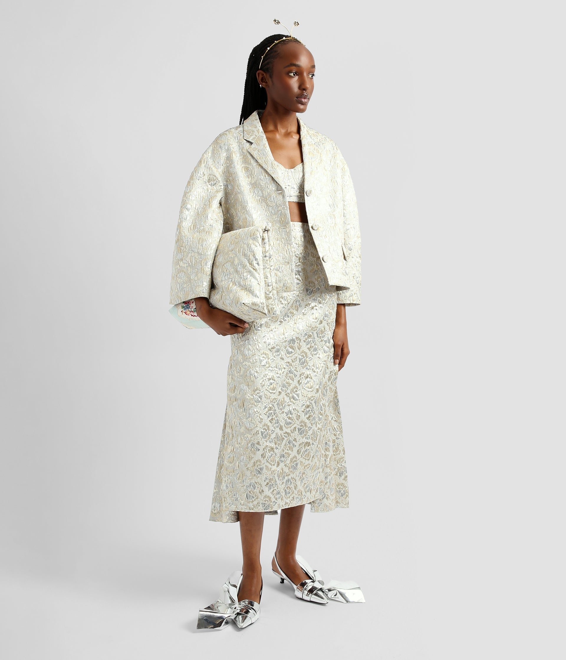 SINGLE BREASTED CROPPED JACKET - 4