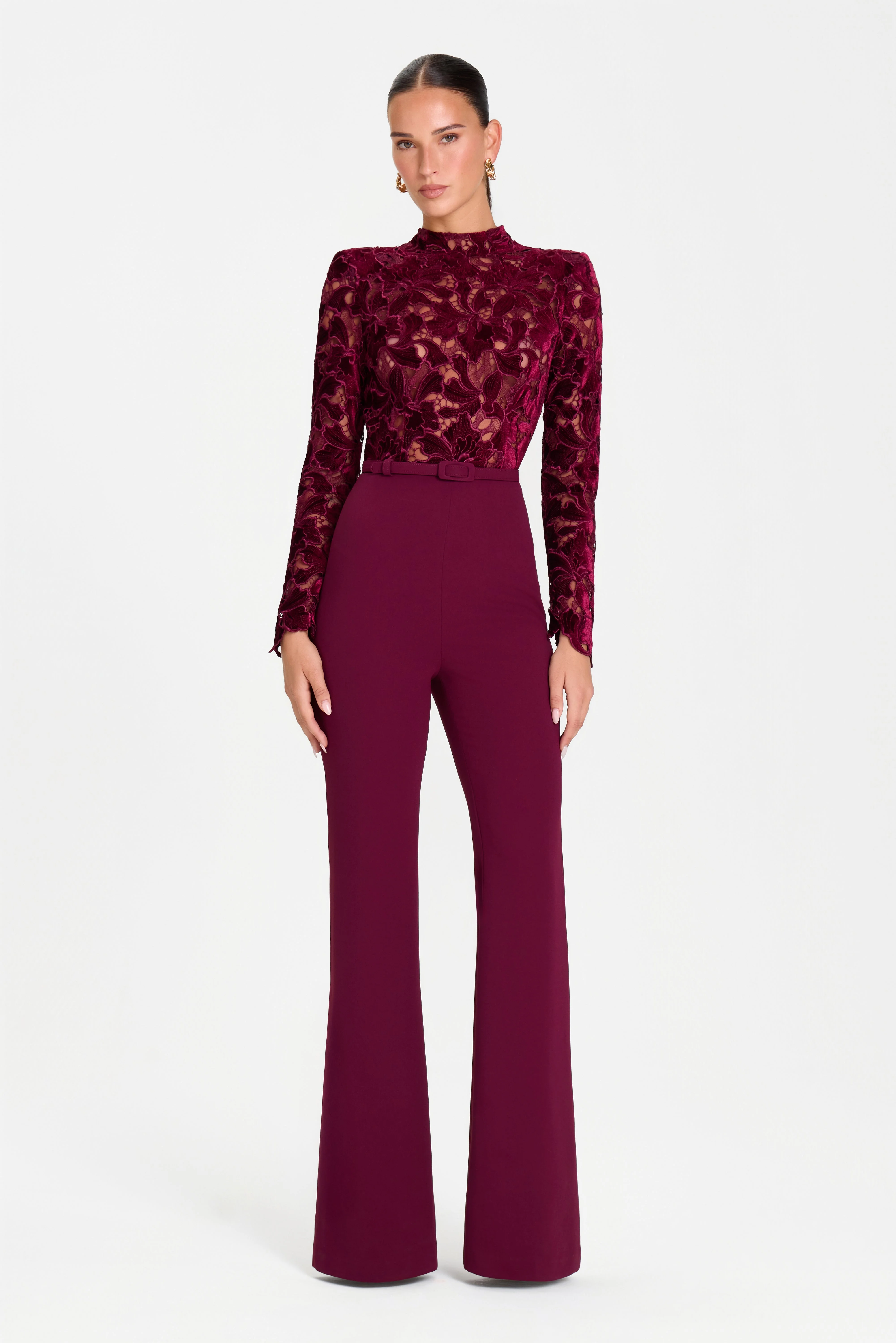 Eleanor Burgundy Jumpsuit - 1