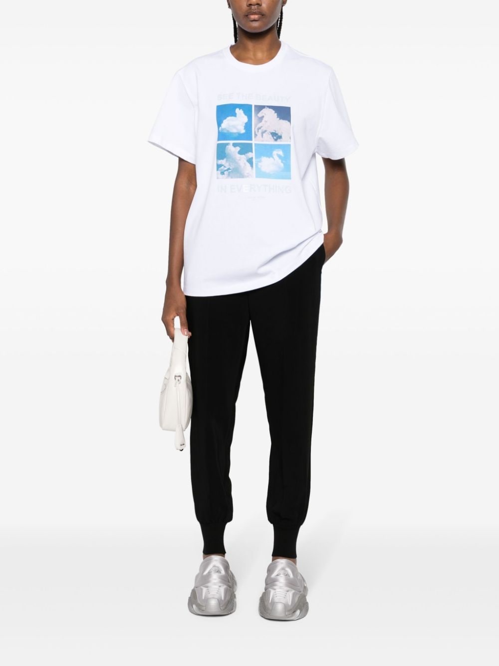 cloud-print cotton T-shirt - 2