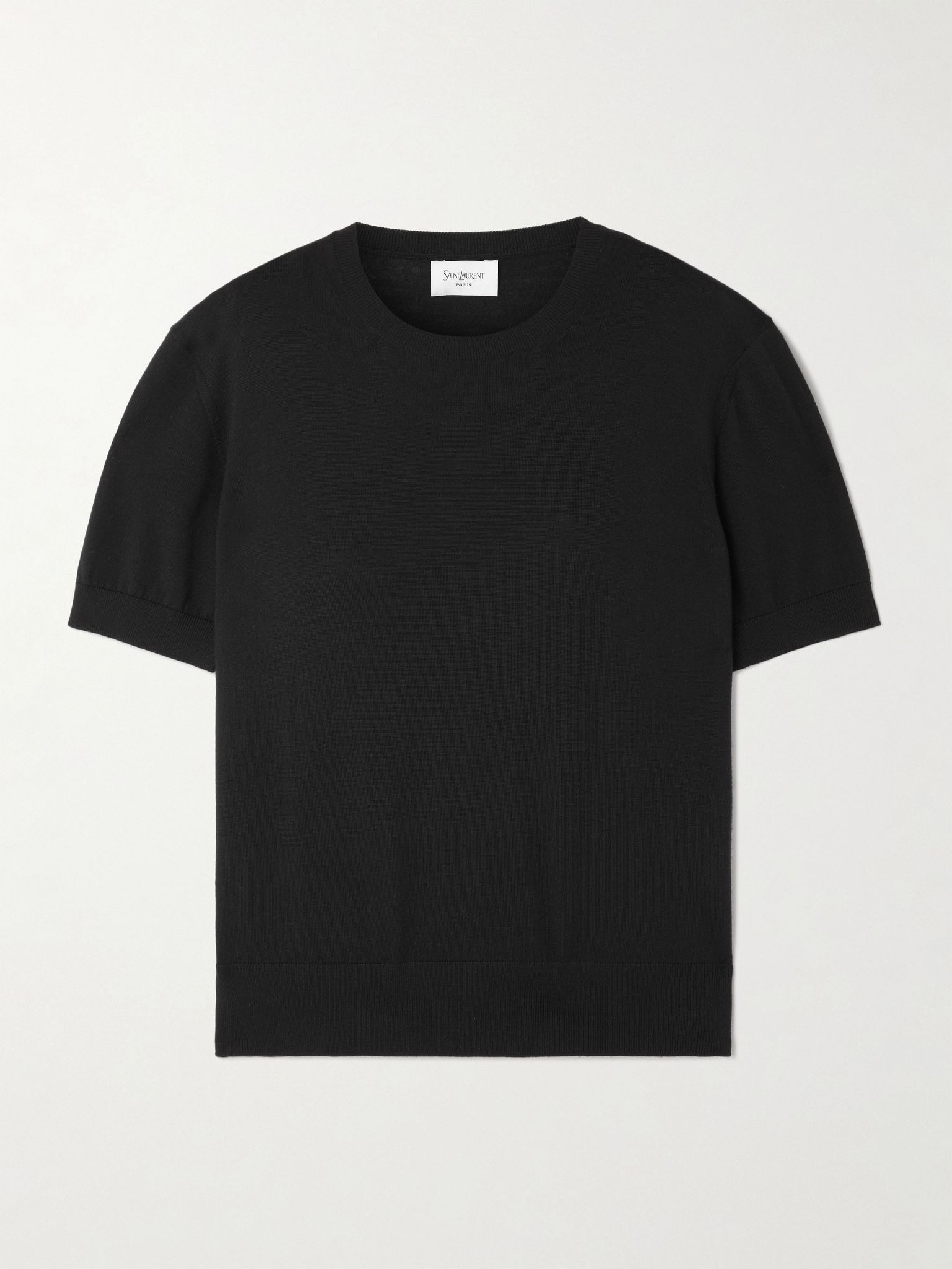 Cropped wool T-shirt Black - 1