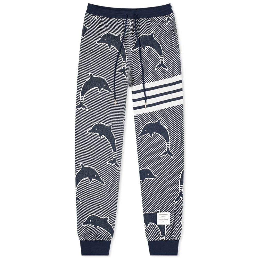 Thom Browne Dolphin Jacquard Four Bar Sweat Pant - 1