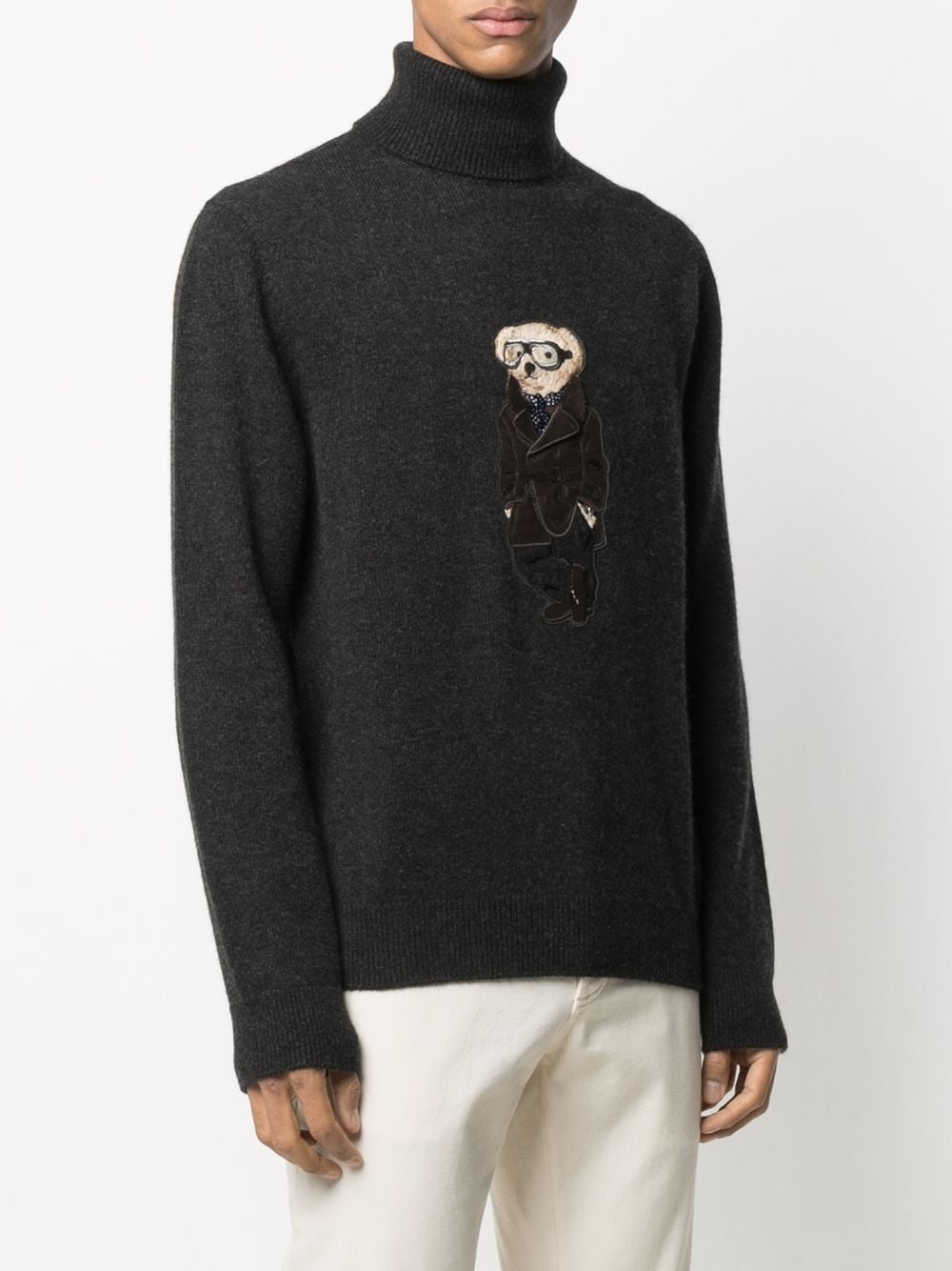 Polo Bear logo roll-neck jumper - 3