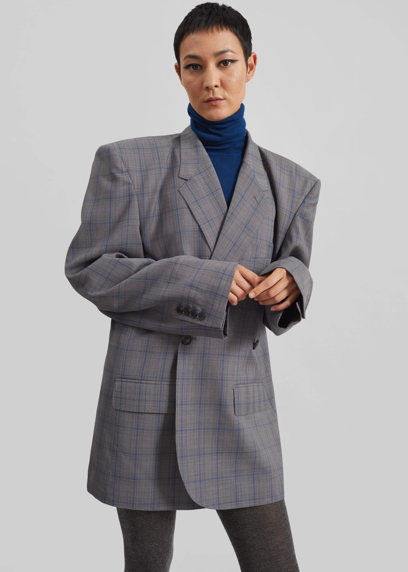 Marnay Padded Blazer - Grey Plaid 7