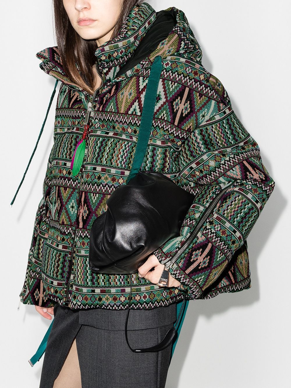 Khris geometric-print down padded jacket - 2